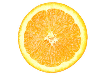 sliced orange isolated on white background. healthy food