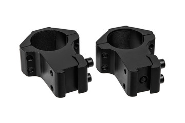 Obraz premium Quick disconnect mount made for holding a scope on a rifle isolated on white back. Quick Release Sniper Cantilever Scope Mount.