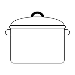 Kitchen pot utensil symbol black and white