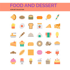 Food and Dessert Icons Set. UI Pixel Perfect Well-crafted Vector Thin Line Icons. The illustrations are a vector.