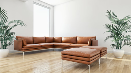 large luxury modern bright interiors room illustration 3D rendering