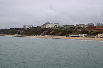 Fototapeta premium Photo taken from the famous Bournemouth pier looking at the beautiful beach of Bournemouth.