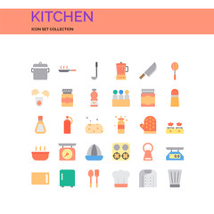 Kitchen Icons Set. UI Pixel Perfect Well-crafted Vector Thin Line Icons. The illustrations are a vector.