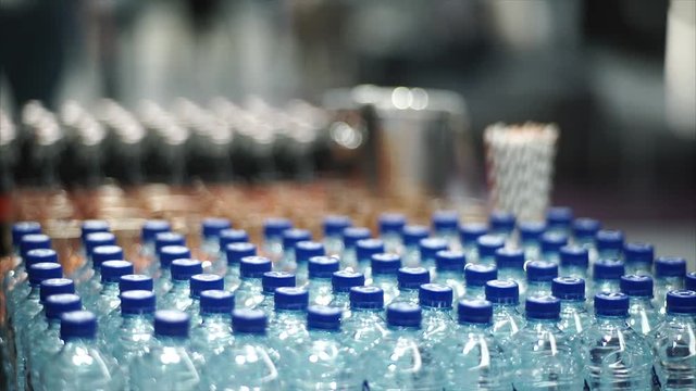 Batch plastic bottles of water