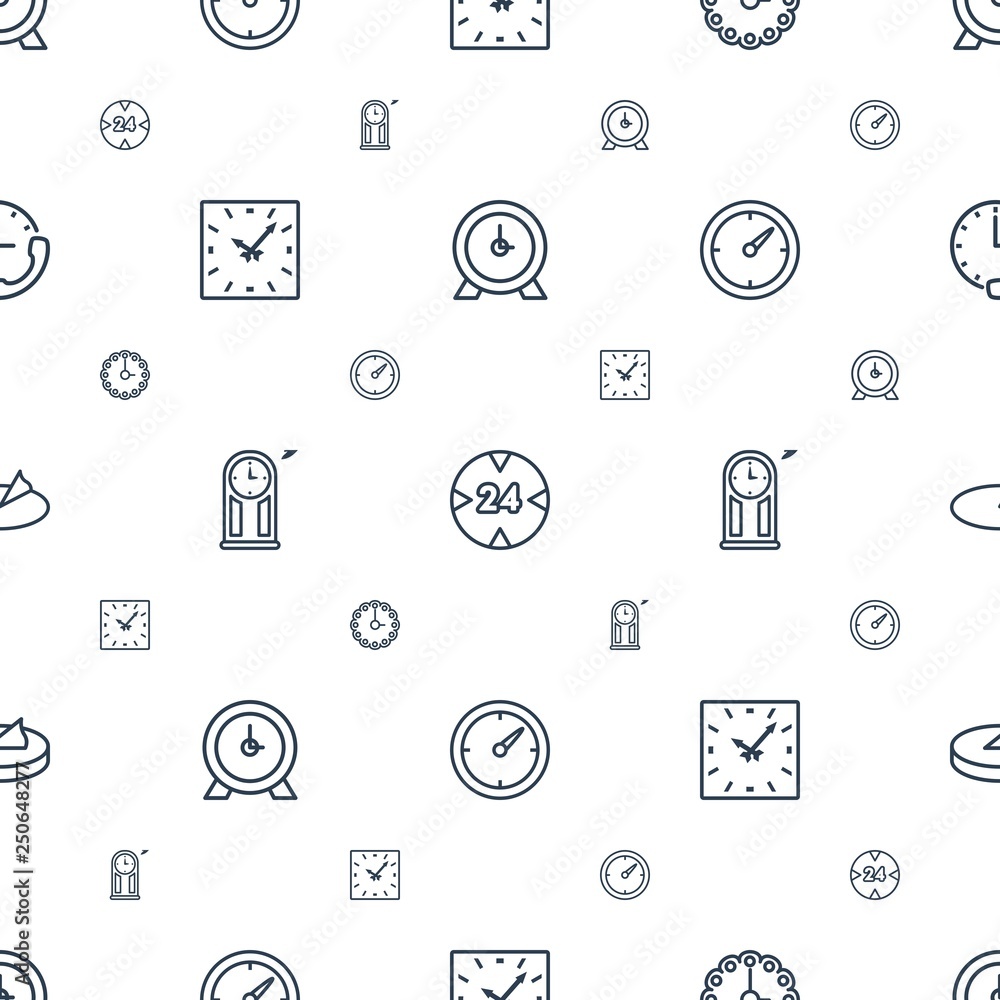 Poster hour icons pattern seamless white background