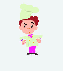 Chef with an expression of unpleasant surprise.