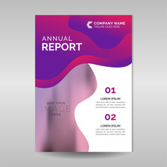Wavy purple annual report template