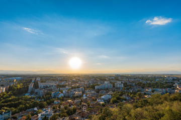 Aerial photography over Plovdiv city, Bulgaria