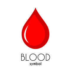 Blood Vector Icon. Red flat drop symbol