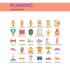 Running Icons Set. UI Pixel Perfect Well-crafted Vector Thin Line Icons. The illustrations are a vector.