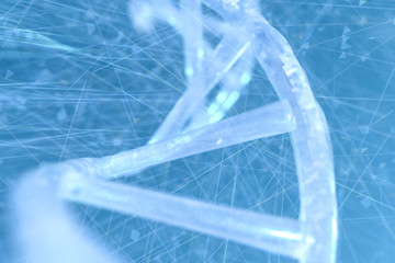 3d rendering, DNA with blue background