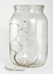 glass jar shattered shard