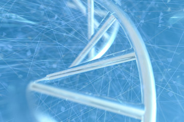 3d rendering, DNA with blue background