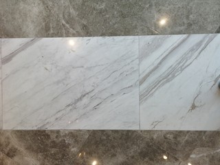 Marble floor with alternating pattern  