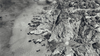 Capo Vaticano from the sky, Calabria. Aerial summer view of italian coastline.