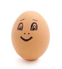 Egg with face.