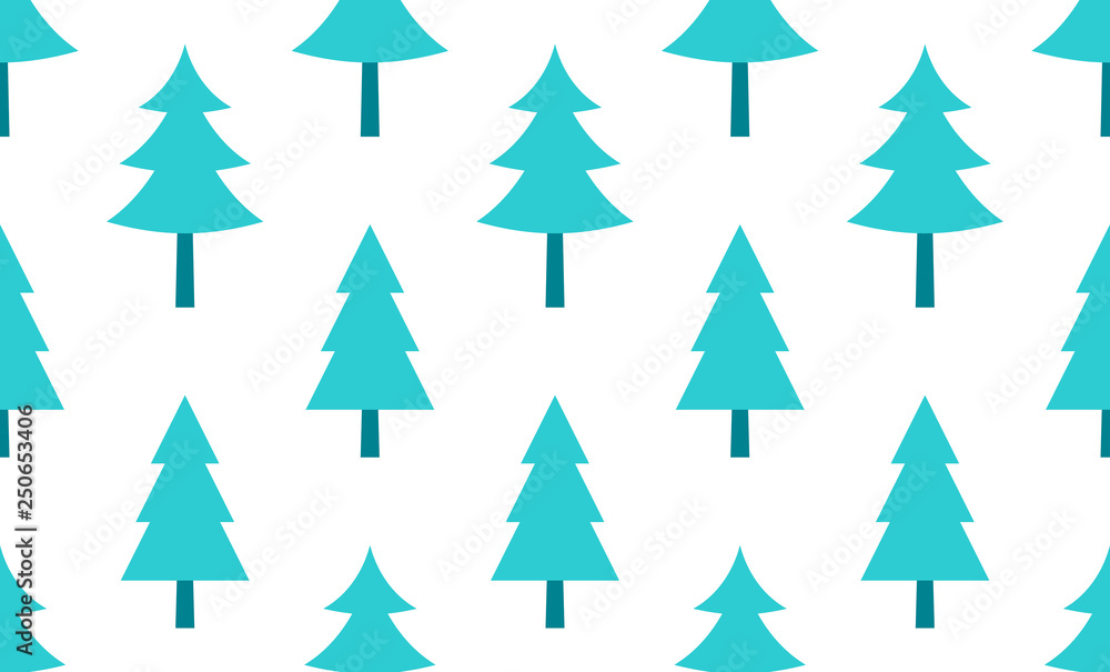 Poster seamless pattern with christmas tree. isolated on white background