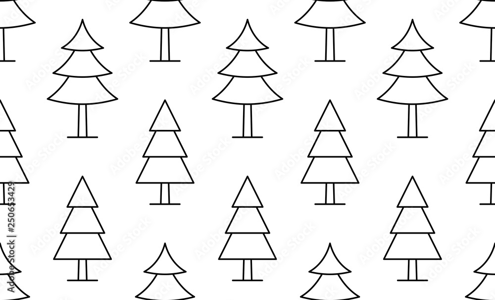 Poster seamless pattern with christmas tree. isolated on white background