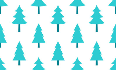 Seamless pattern with Christmas tree. isolated on white background