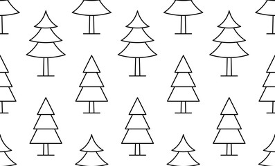 Seamless pattern with Christmas tree. isolated on white background