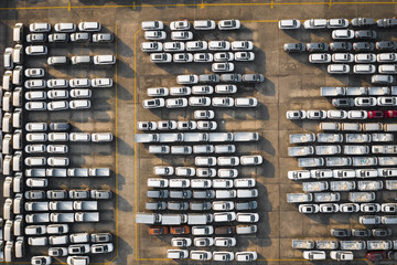 high angle view of the cars warehouse