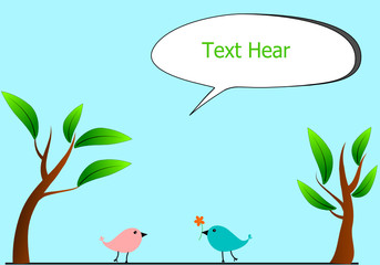  couple bird in love,cartoon vector art and illustration