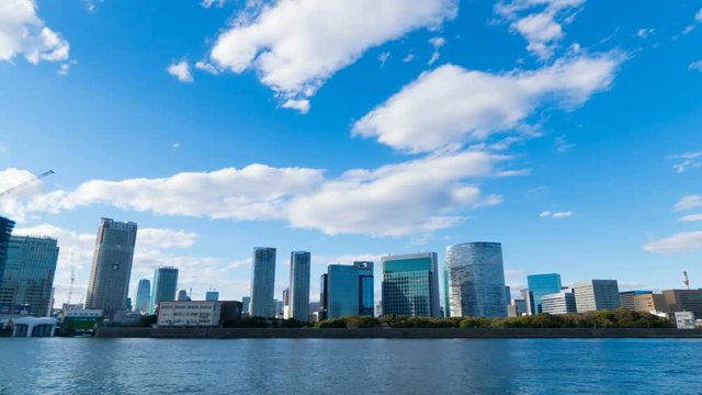 東京風景　タイムラプス　汐留　高層ビル群　2019