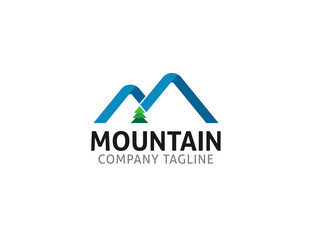 mountain modern logo concept