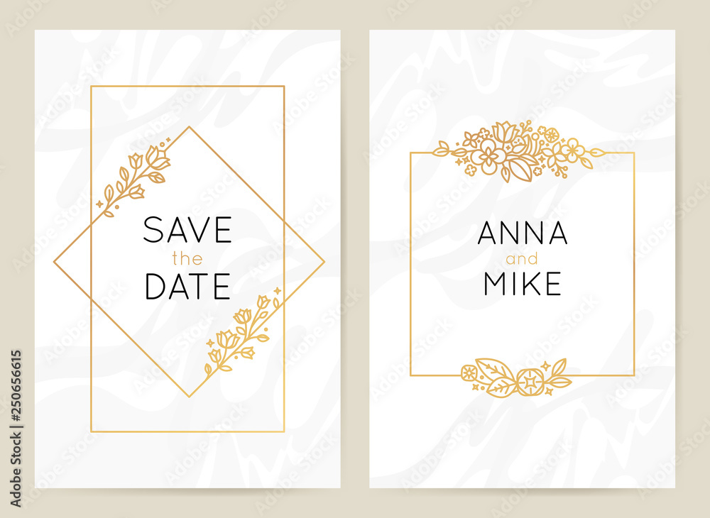 Aufkleber vector design template in simple modern style with copy space for text - wedding invitation backgrou