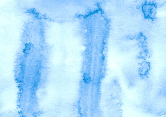 Fototapeta premium Light blue pastel watercolor frame with torn strokes and stripes. Abstract background for design, layouts and patterns.