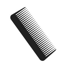 brush for hair black icon on white, stock vector illustration