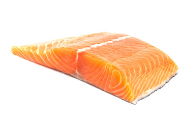 Fillet of salmon isolated on white background