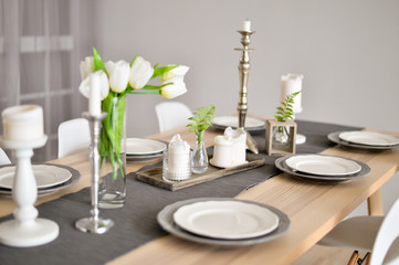 table set for dinner.