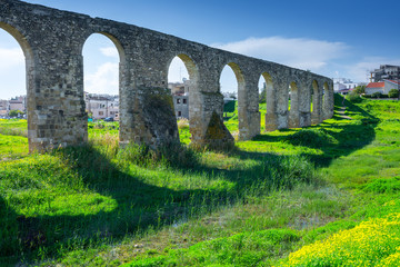 Fototapeta na wymiar Aqueduct Kamares in Larnaca. Cyprus.