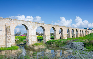 Fototapeta na wymiar Aqueduct Kamares in Larnaca. Cyprus.