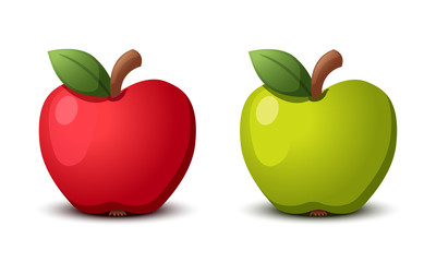 Apple red and green. Vector