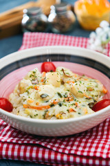 Scallops of leeks Basmati rice