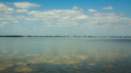 Ryde beach: view of Portsmouth on the horizon 