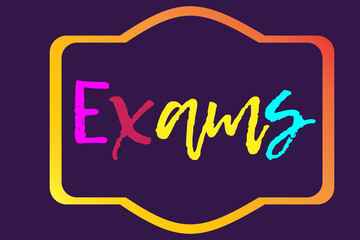 Exams showing hand writing.