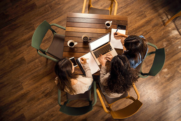 Female friends worried with final exams