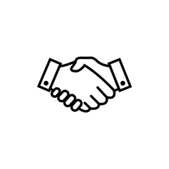 Handshake line icon, logo isolated on white background
