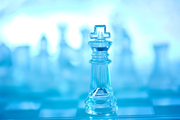 blue glass chess