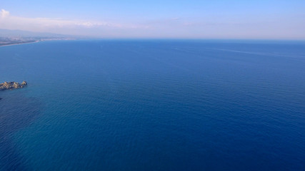Overhead downward aerial view of beautifull seascape