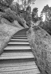 Staircase to Ochre Trail in Provence, France