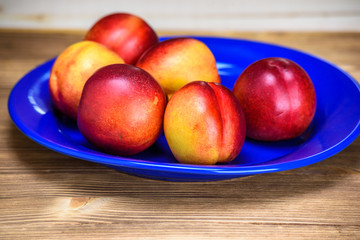 nectarines on a plate