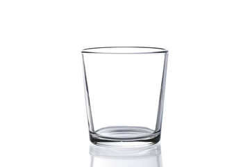 empty drinking glass isolated on white background