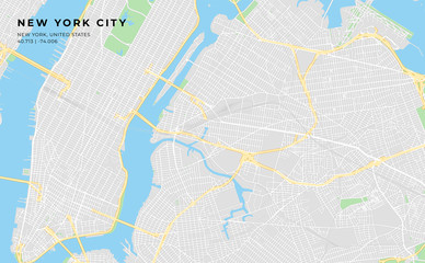 Printable street map of New York City, New York