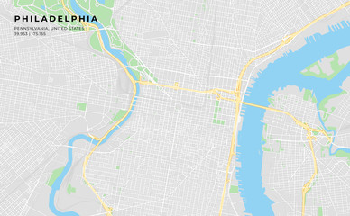 Printable street map of Philadelphia, Pennsylvania