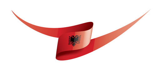 Albania flag, vector illustration on a white background