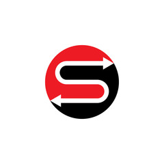 letter s two arrows circle logo